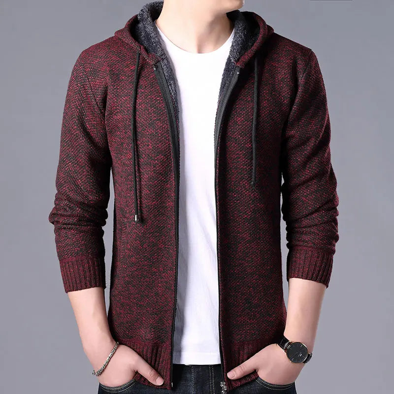 2024 New Autumn Winter Jacket Men Warm Cashmere Casual Wool Zipper Slim Fit Fleece Jacket Men Coat Dress Knitwear Male Coats voguable