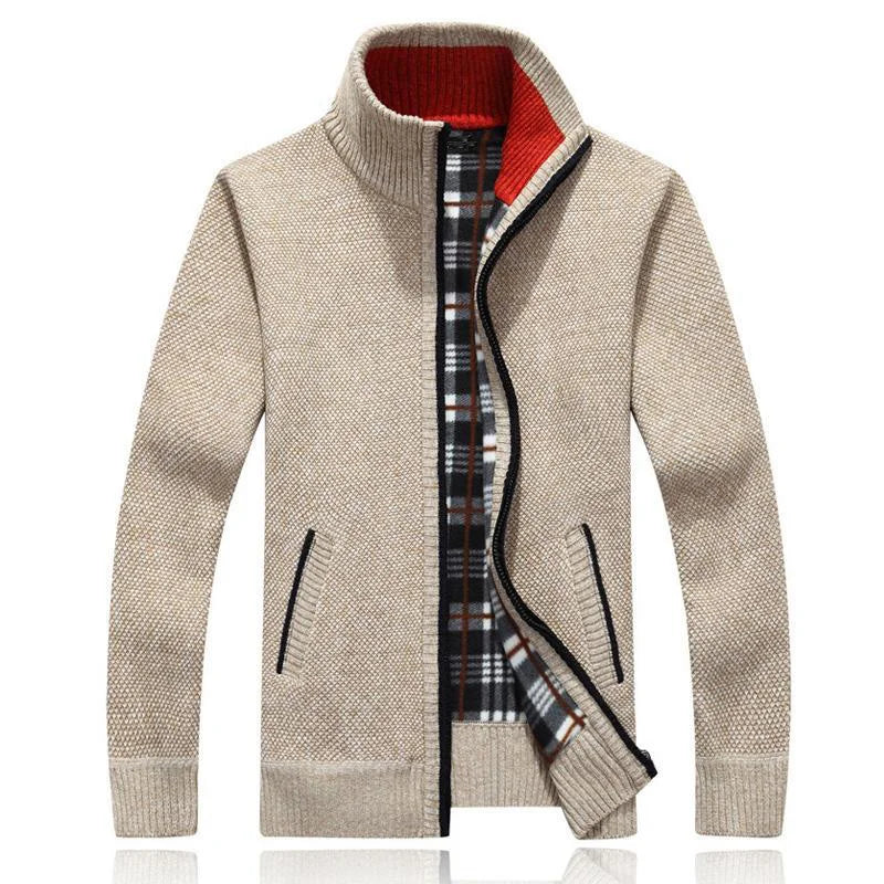 2024 New Autumn Winter Jacket Men Warm Cashmere Casual Wool Zipper Slim Fit Fleece Jacket Men Coat Dress Knitwear Male Coats voguable