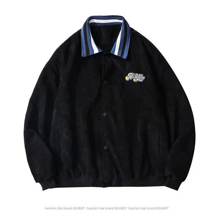 Voguable Retro POLO Collar Bat Sleeve Jacket Women Oversized Corduroy Buttons Up Outerwear New Spring Coat Harajuku Teens Clothes voguable