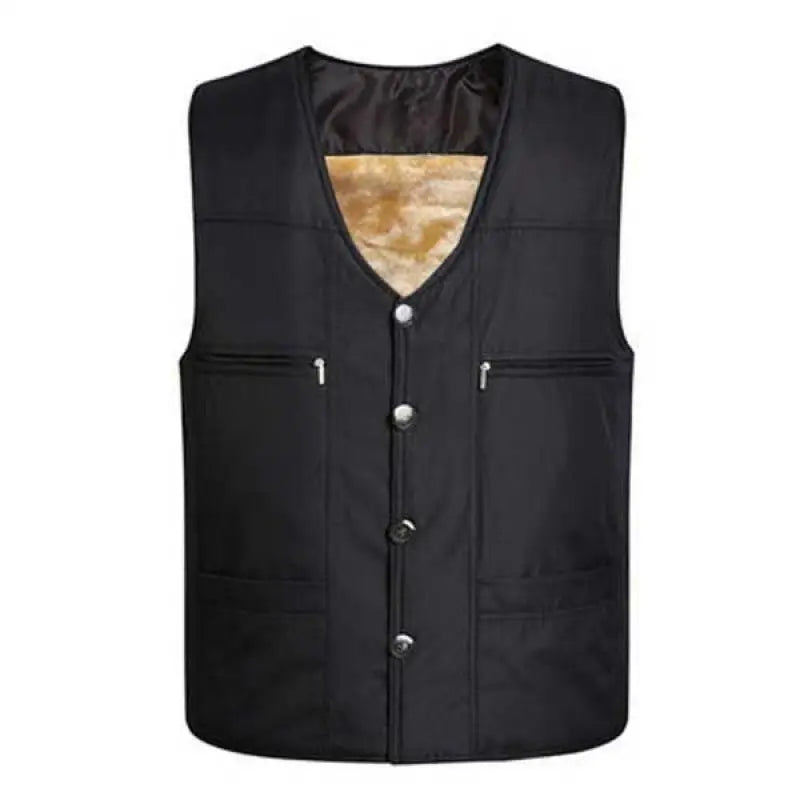 2023 Men's Black Fleece Vest Winter Sleeveless Outerwear Warm Fleece Liner Vests Plus Size 2Xl 3Xl 4Xl Soft Warm Brand Hot Sale voguable