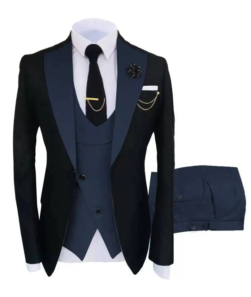 Tailor-Made Burgundy Wedding Men Suits Slim Fit Tuxedo 3 Pieces Suits Groom Prom Jacquard Blazer Terno Masculino Suits voguable