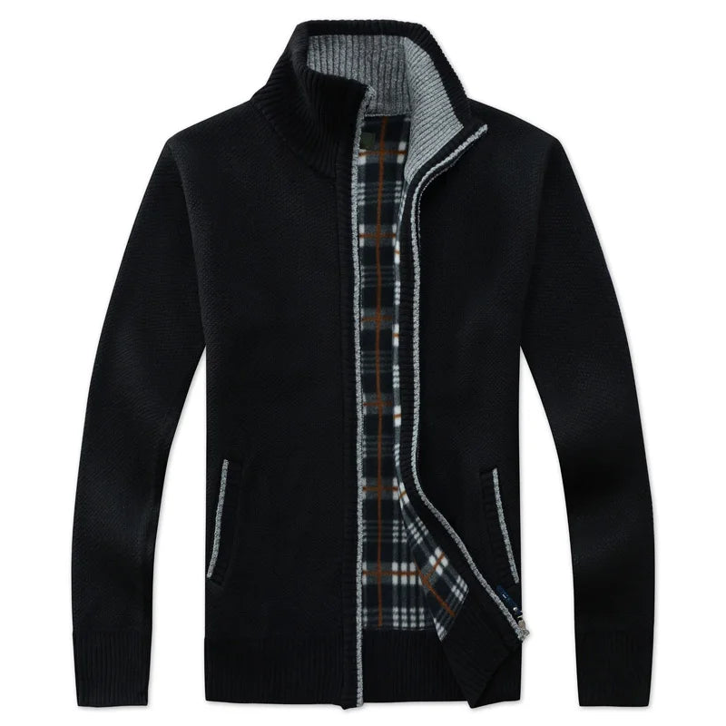 2024 New Autumn Winter Jacket Men Warm Cashmere Casual Wool Zipper Slim Fit Fleece Jacket Men Coat Dress Knitwear Male Coats voguable