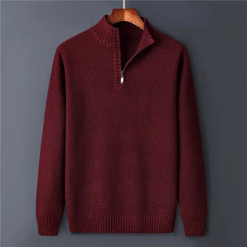 Vintage Half Zipper Mens Pullover Sweater  Clothing  Spring Autumn Knit wear Men's coat Sweater Male New voguable