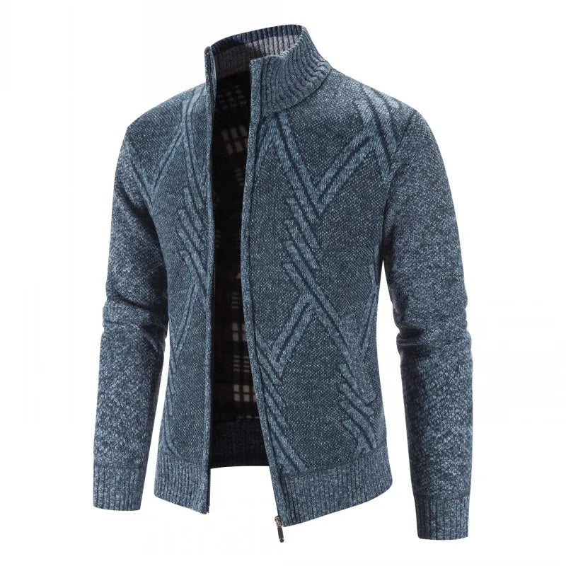 2024 New Autumn Winter Jacket Men Warm Cashmere Casual Wool Zipper Slim Fit Fleece Jacket Men Coat Dress Knitwear Male Coats voguable