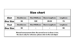 Voguable  Spring Autumn Women's Two-Piece Sets Streetwear Fashion Tooling Style Vest And Solid Loose Long Sleeve Shirts Female Suit voguable
