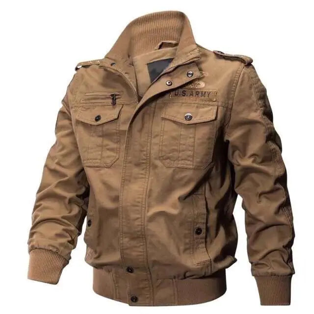 Spring and autumn military jacket male cotton water wash collar pilot cotton jacket large size plus velvet winter youth voguable