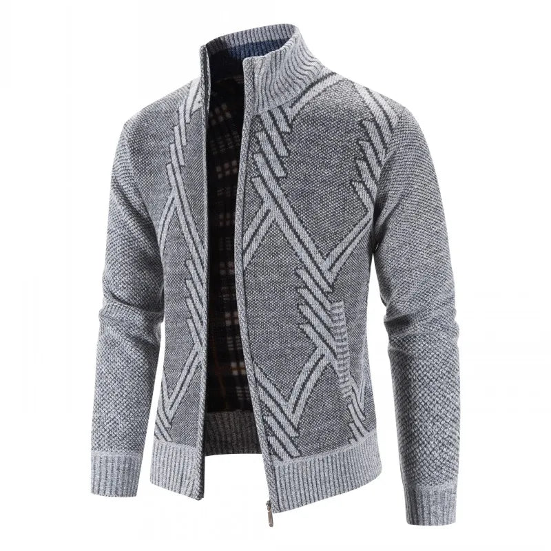 2024 New Autumn Winter Jacket Men Warm Cashmere Casual Wool Zipper Slim Fit Fleece Jacket Men Coat Dress Knitwear Male Coats voguable