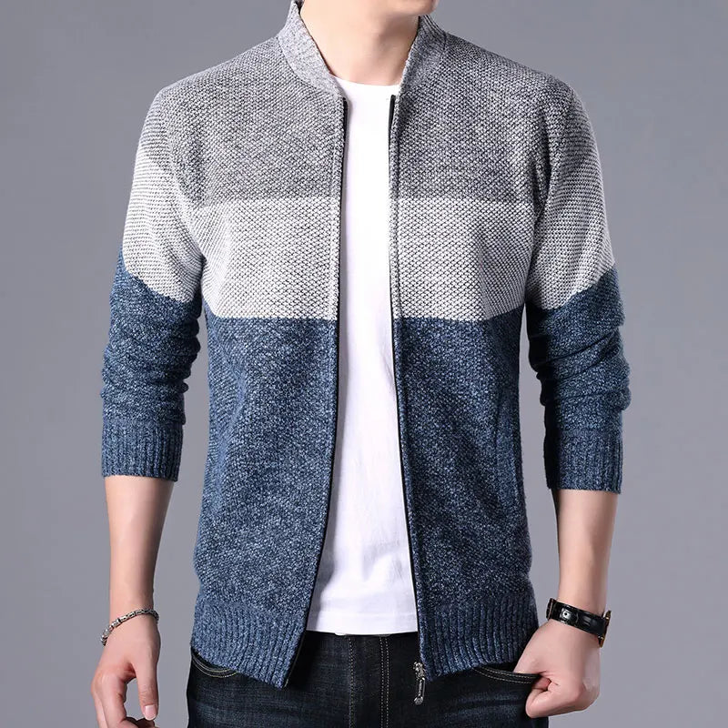 2024 New Autumn Winter Jacket Men Warm Cashmere Casual Wool Zipper Slim Fit Fleece Jacket Men Coat Dress Knitwear Male Coats voguable