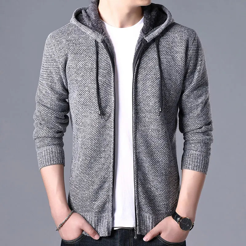 2024 New Autumn Winter Jacket Men Warm Cashmere Casual Wool Zipper Slim Fit Fleece Jacket Men Coat Dress Knitwear Male Coats voguable