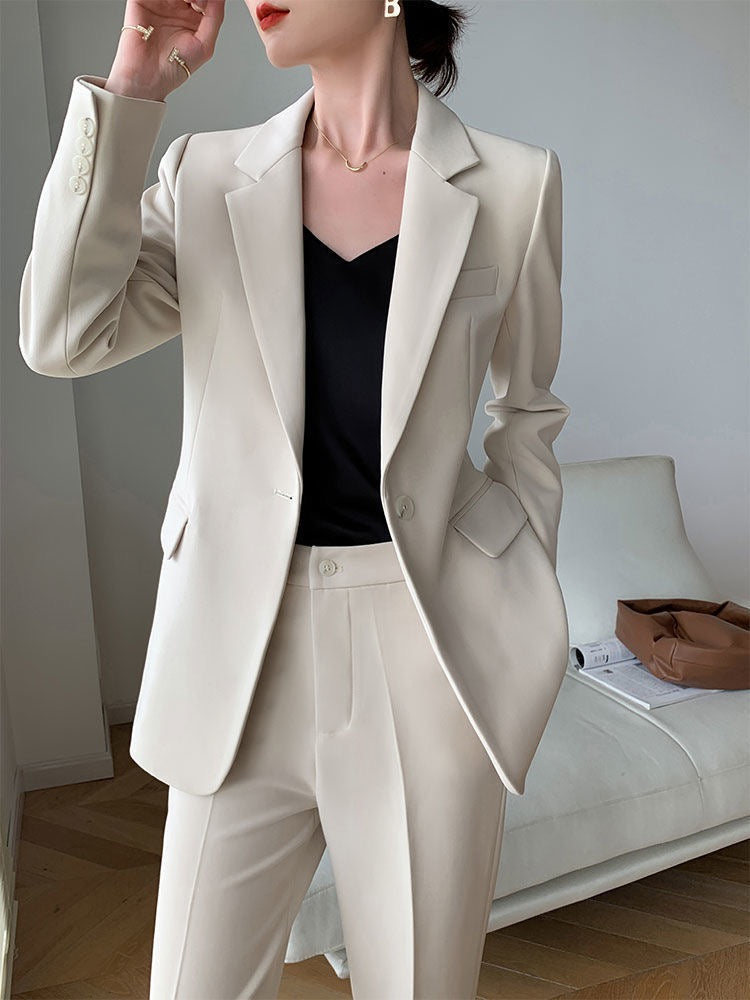 Women Spring Elegant Blazer Pantsuit Casual Jacket Pencil Pants 2 Piece Set Female Slim Fashion Korean Business Work Clothes voguable