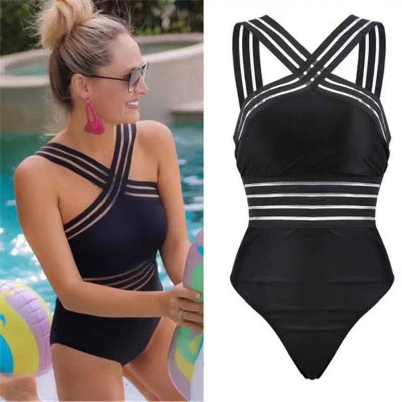 Voguable  Sexy Mesh Bikini Sets Women Push-up Padded Bra Halter High Waist Bikini Set Swimsuit Swimwear Summer Bathingsuit Suit Beachwear voguable