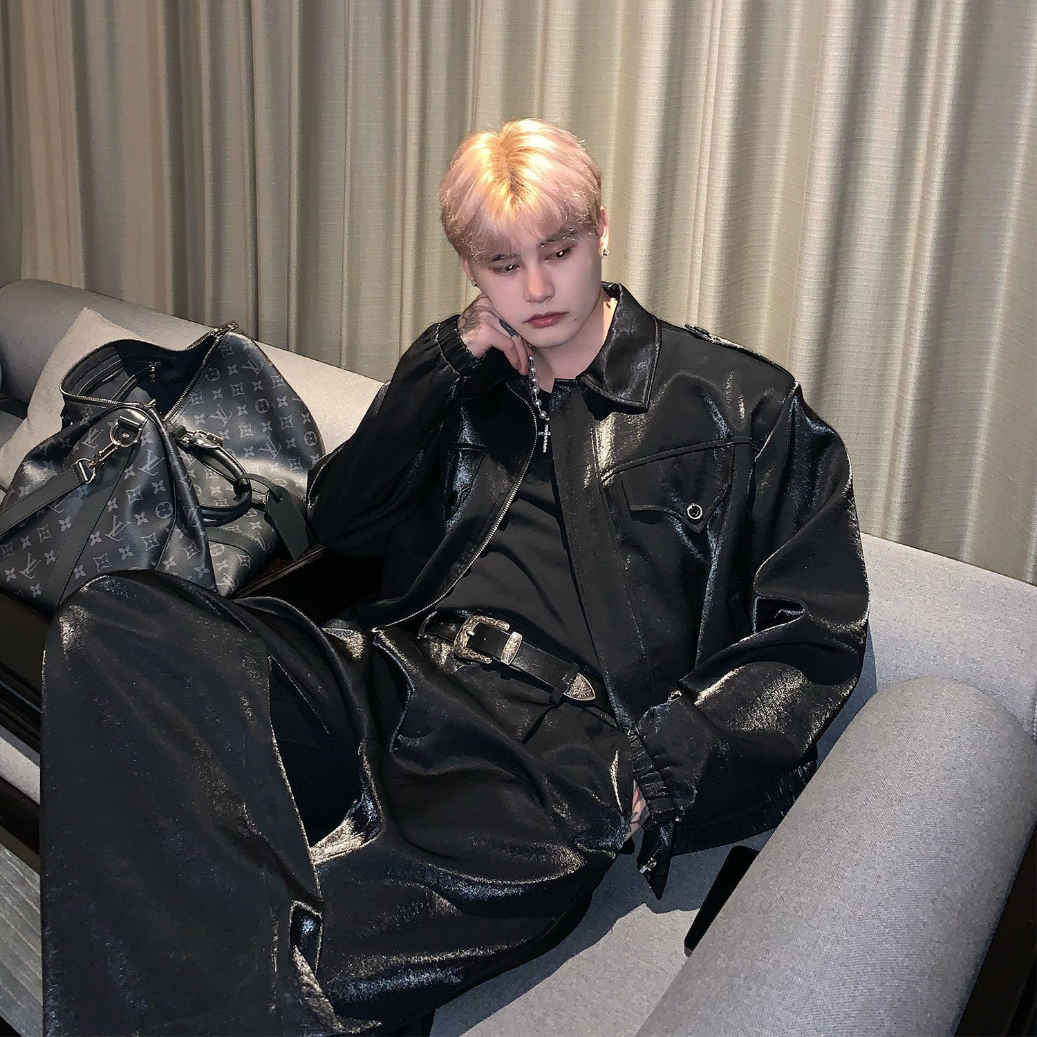 Metallic Sparkly Jacket & Pants Set mysite