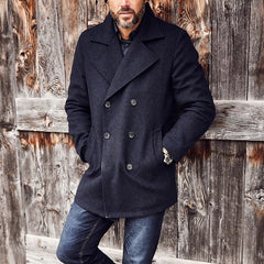 Voguable men winter outfits Casual Mid-Length Men's Jacket Slim Fit All-Match Windbreaker Men voguable