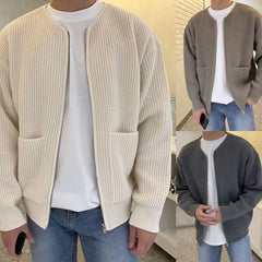 Voguable mens winter fashion Autumn and Winter New Fashion Trendy Ins Trendy Knitted Cardigan Men's Solid Color Sweater Loose Casual Lazy Style voguable