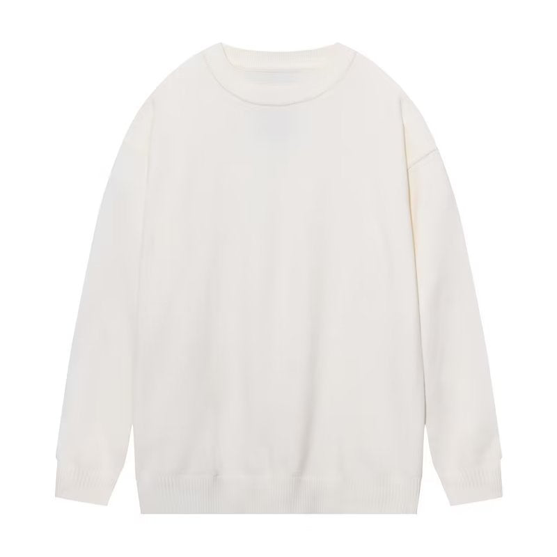 Voguable mens fashion Solid Color Knitted Bottoming Shirt Men's round Neck Men's Long-Sleeved Sweater Hong Kong Style Men's Fashionable Outerwear Spring and Autumn Sweater voguable