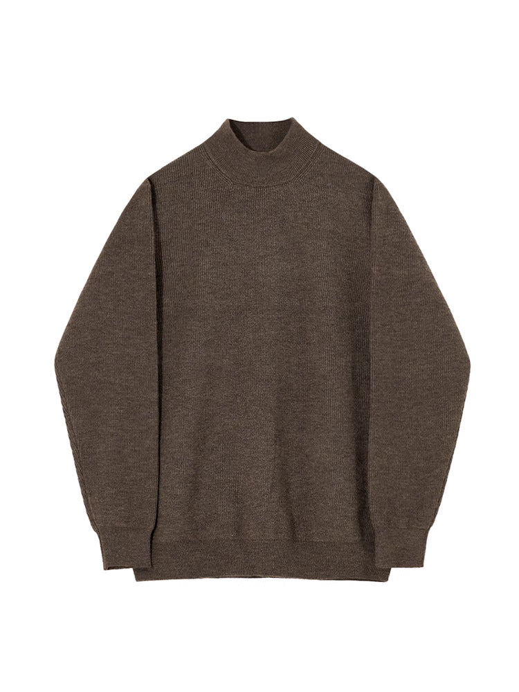 Voguable classy outfits men Men's Autumn and Winter Half Turtleneck Sweater Men's Korean-Style Trendy Solid Color Sweater Mid Collar Bottoming Shirt Warm Inner Wear voguable