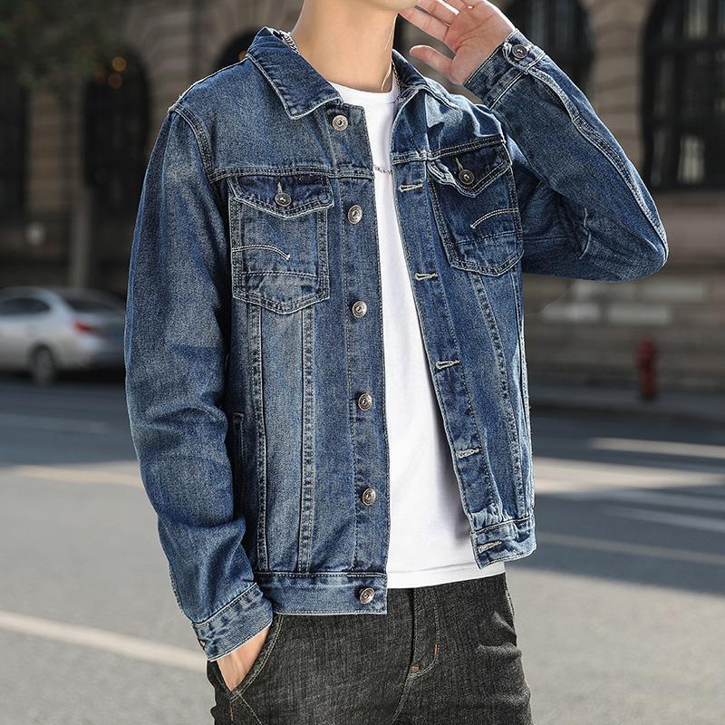 Voguable men’s fashion Denim Coat Men's New Korean Style Trendy Ruan Shuai Flying Jacket Men's Autumn plus Size Fat Men's Top voguable
