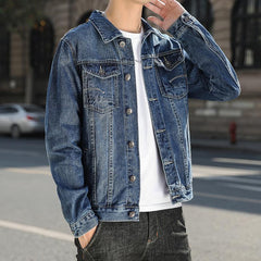Voguable men’s fashion Denim Coat Men's New Korean Style Trendy Ruan Shuai Flying Jacket Men's Autumn plus Size Fat Men's Top voguable