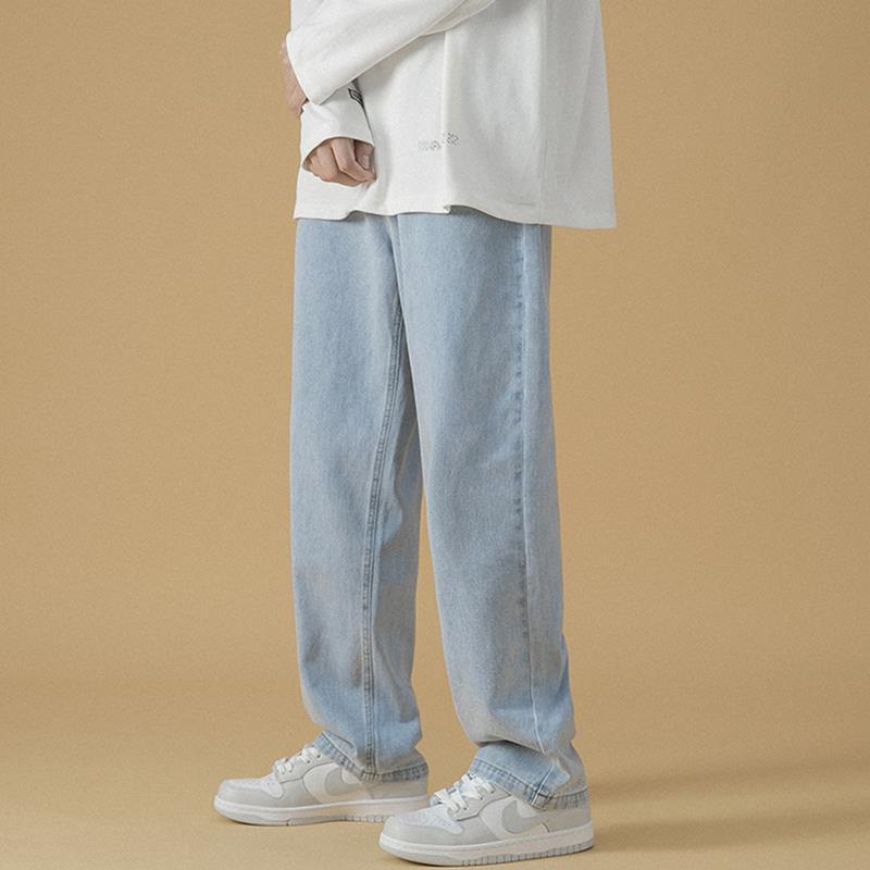 Voguable grunge dti American High Street Ripped Jeans Men's and Women's Summer Loose Slimming Versatile Wide-Leg Trousers Washed Distressed Pants voguable