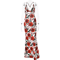 Voguable outfit inspo New  Summer Sling Sleeveless Dress Sexy Fashion Printed Backless Slim Dress voguable