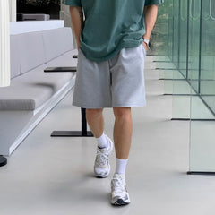 Voguable boy outfits Myq Simple Solid Color Casual Shorts Men's Summer Loose Cropped Sports Pants Korean Style Trendy Straight Pants voguable