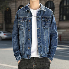 Voguable men’s fashion Denim Coat Men's New Korean Style Trendy Ruan Shuai Flying Jacket Men's Autumn plus Size Fat Men's Top voguable