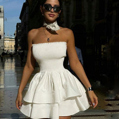 Voguable nightmare dress to impress Summer New Women's Clothing Fashionable Elegant Sexy off-Shoulder Tube Top Cake Skirt for Women voguable
