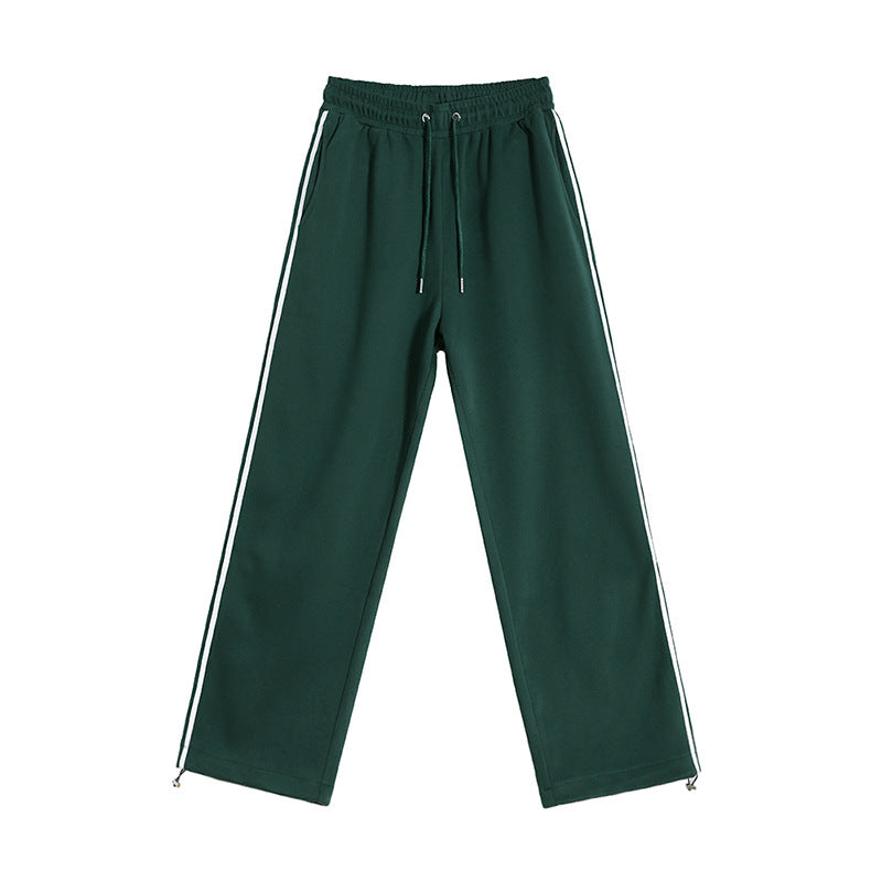 Voguable men outfits Myq Contrast Color Striped Casual Pants Men's Summer Cotton Sports Pants Korean Style Loose Draping Straight Sweatpants voguable