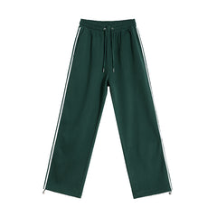 Voguable men outfits Myq Contrast Color Striped Casual Pants Men's Summer Cotton Sports Pants Korean Style Loose Draping Straight Sweatpants voguable