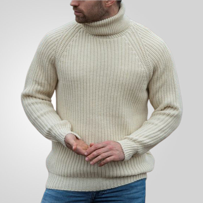 Voguable men fall outfits New Men's Autumn and Winter Turtleneck Sweater Loose Long Sleeve Pullover Bottoming Sweater voguable