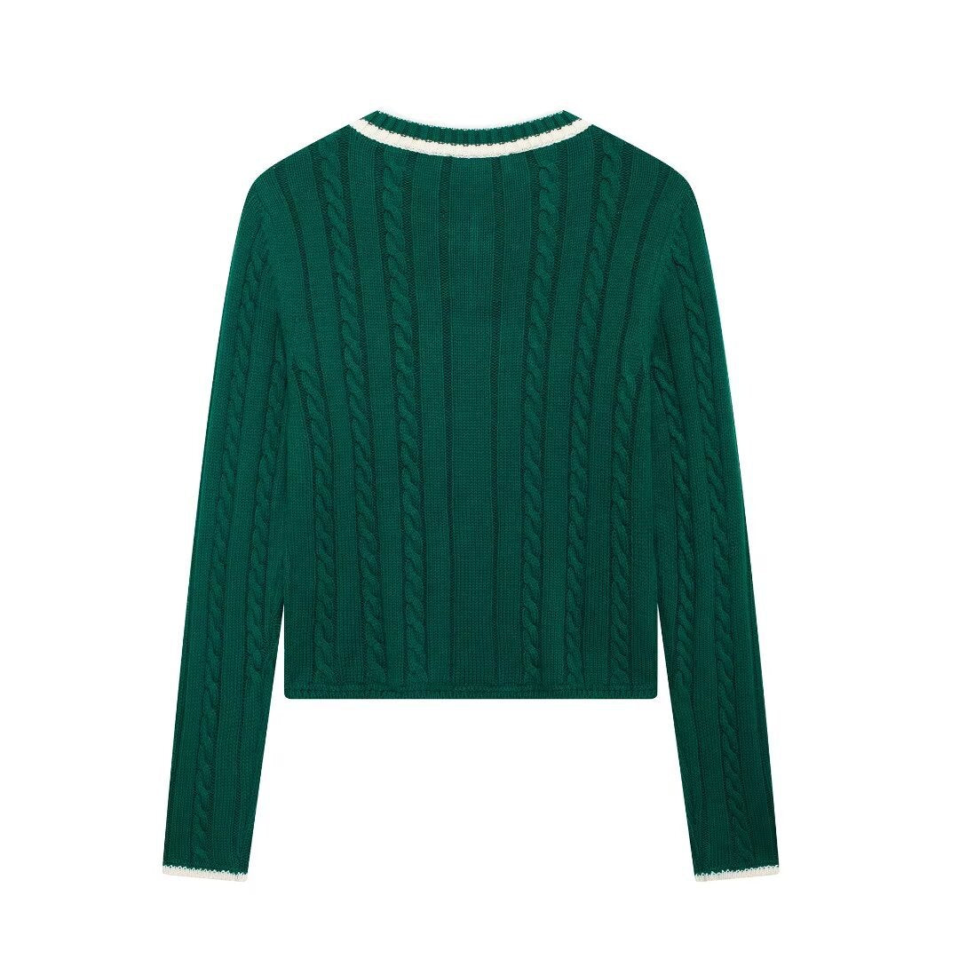 Voguable classy outfits men Autumn and Winter New V-neck Short Twist Sweater Sweater Coat voguable
