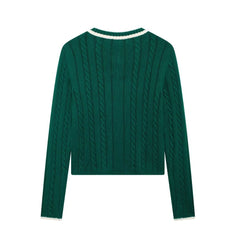 Voguable classy outfits men Autumn and Winter New V-neck Short Twist Sweater Sweater Coat voguable