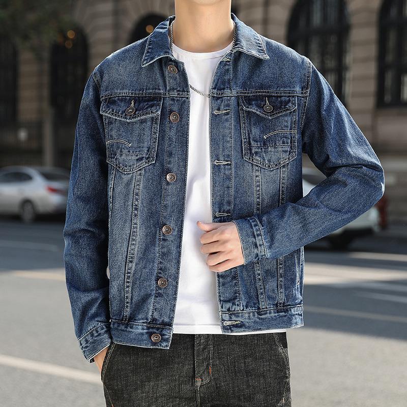 Voguable men’s fashion Denim Coat Men's New Korean Style Trendy Ruan Shuai Flying Jacket Men's Autumn plus Size Fat Men's Top voguable