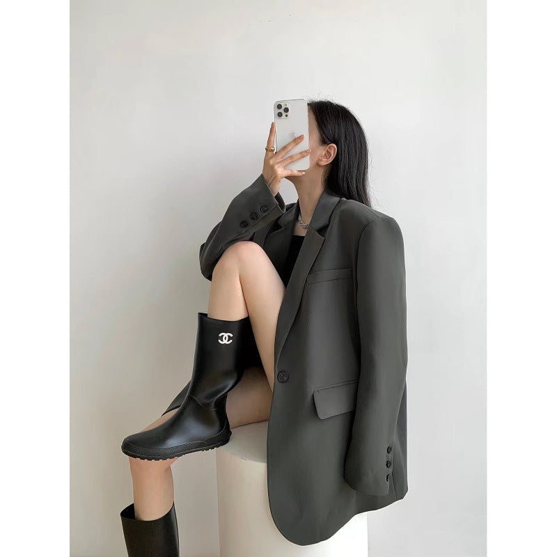 Voguable 2000s fashion High-End Black Elegant Suit Jacket for Women Spring and Autumn 2024 New Small Casual Loose Korean Style Suit voguable