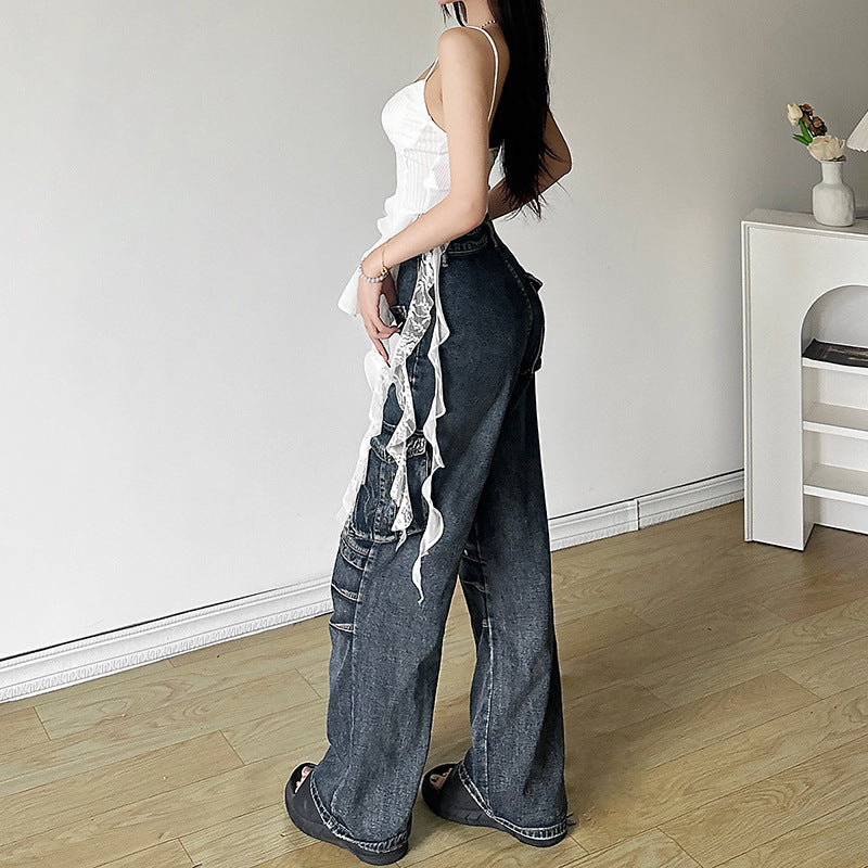 Voguable summer outfits inspo Style Summer New Women's French Strap Dress Irregular Ruffled Waist Tight Solid Color Vest voguable