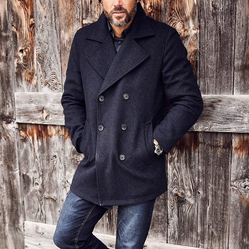 Voguable men winter outfits Casual Mid-Length Men's Jacket Slim Fit All-Match Windbreaker Men voguable
