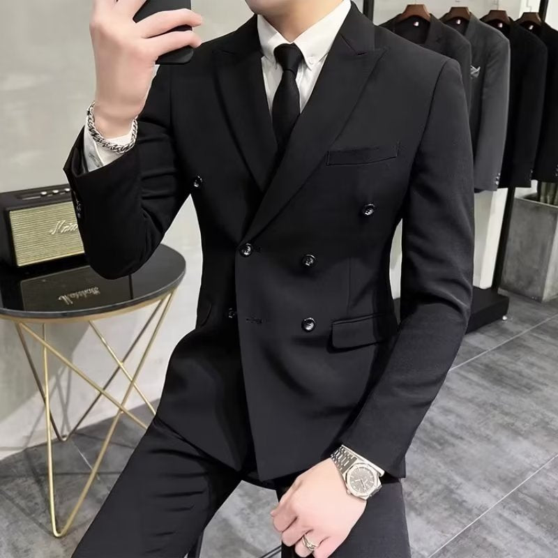 Voguable suits men Casual Suit Jacket Men's Spring and Autumn Wide Songbang Chuangwei Shoulder Pad Light Business Single Suit Jacket voguable
