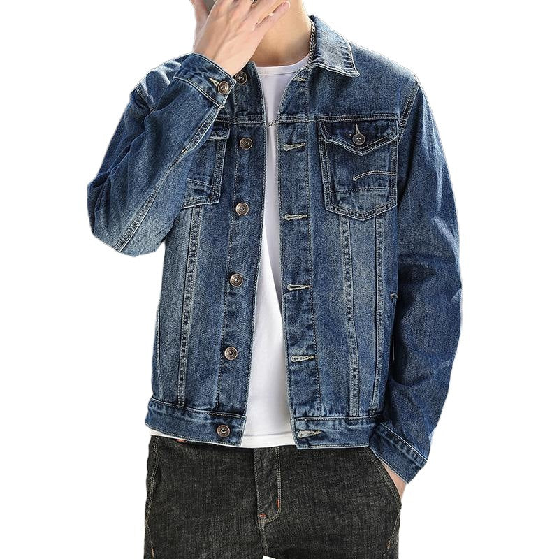 Voguable men’s fashion Denim Coat Men's New Korean Style Trendy Ruan Shuai Flying Jacket Men's Autumn plus Size Fat Men's Top voguable