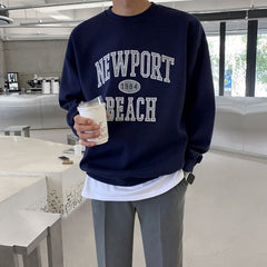 Voguable 90s fashion men Myq Letter Embroidered Sweater Men's Spring Korean Style Loose Trendy All-Match Cotton Pullover round Neck Long Sleeve Top voguable