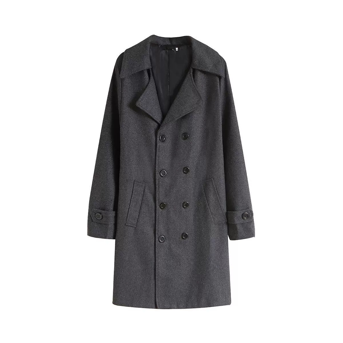Voguable mens winter fashion New Men's Double-Breasted Woolen Trench Coat Mid-Length Slim Casual Woolen Coat [M-4XL]] voguable