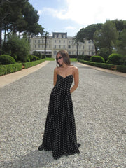 Polka Dot Printed Spaghetti Strap Long Robes Summer Classic High-waist A-line Party Dress Lasy Streetwear Maxi Dresses voguable