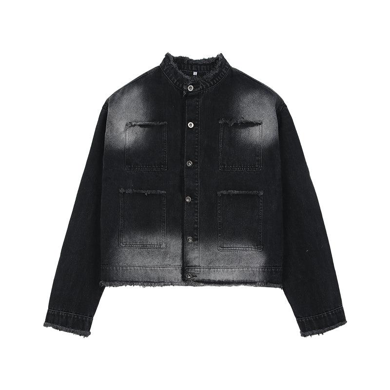 Retro Shoulder Pad Denim Suit mysite
