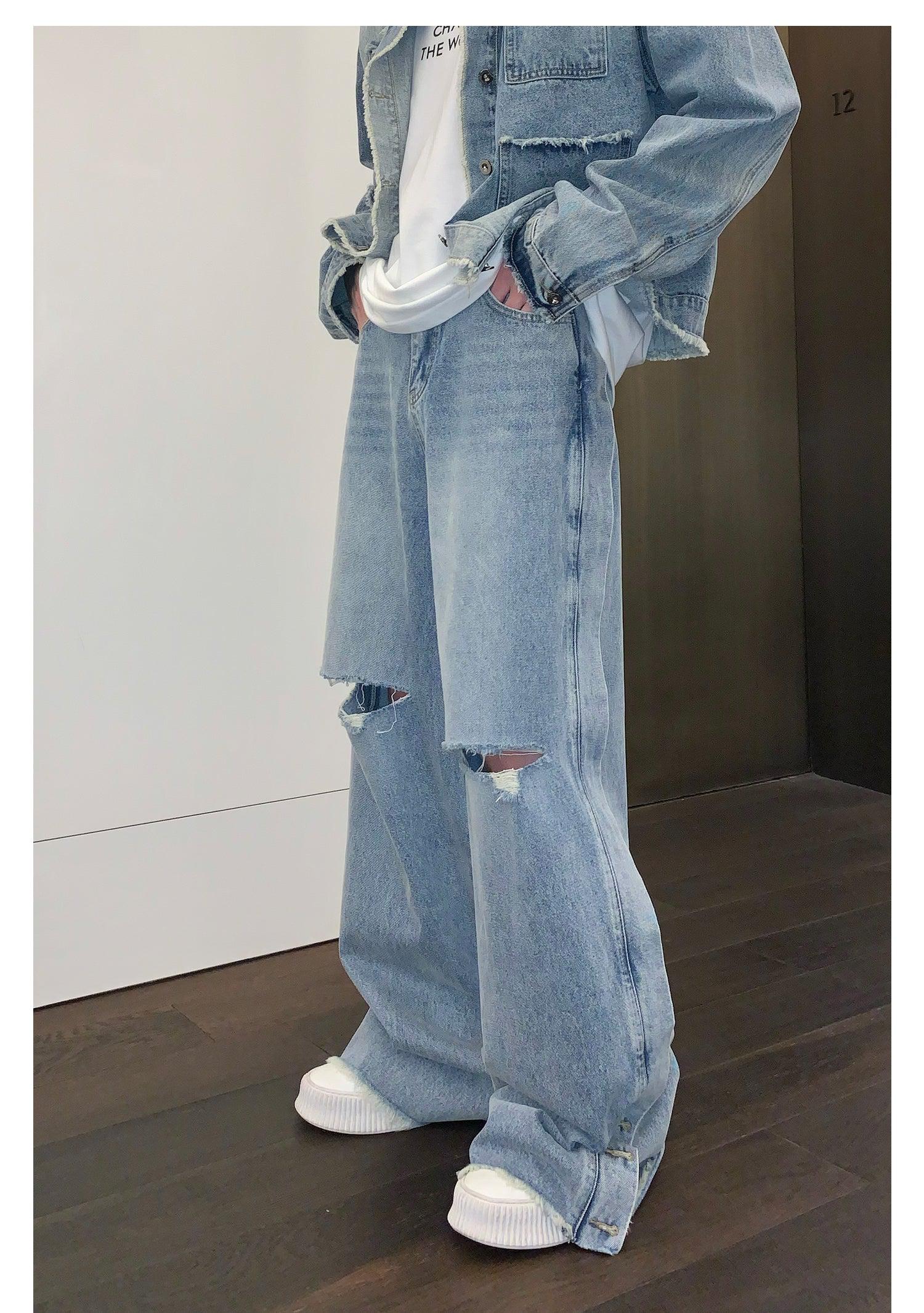 Retro Shoulder Pad Denim Suit mysite