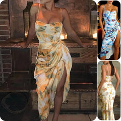 Voguable  new spring clothes women's clothing European and American - printed dress fashionable and sexy high-waist slim voguable