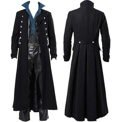 Medieval Pirate Costume Steampunk Vintage Trench Coat Gothic Mens Tuxedo Jacket Victorian Carnival Party Cosplay Costume