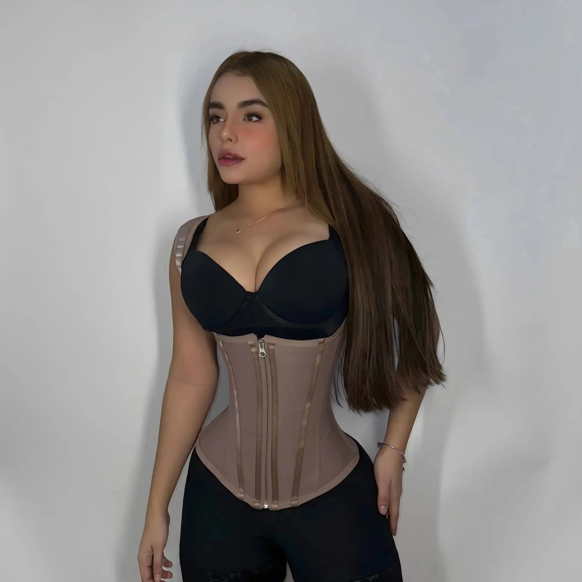 Fajas Colombianas Double Compression Waist Trainer Women Plus Size Corset Adjustable Zipper Vest Slimming Girdle Body Shaper voguable