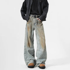 2025 Men's Jeans baggy Denim pants Loose Fit Casual Style American Streetwear Straight Novel design Leg Pants Trendy Brand voguable