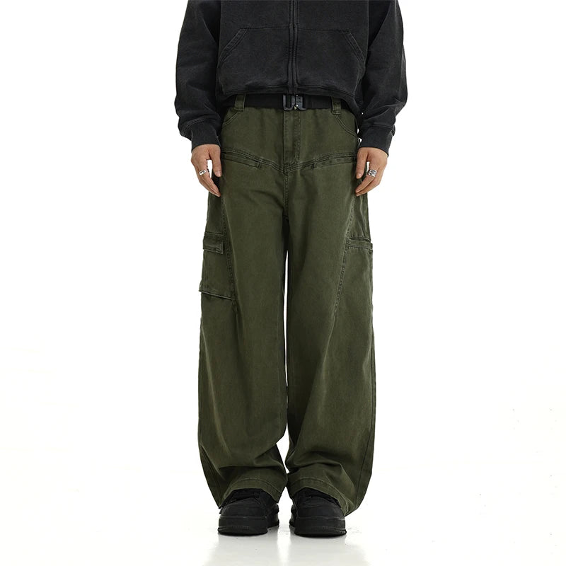 Voguable Techwear Wide Cargo Pants Men Hip Hop Wide Leg Trousers Male Streetwear Loose Casual Oversize Korean Men Clothing voguable