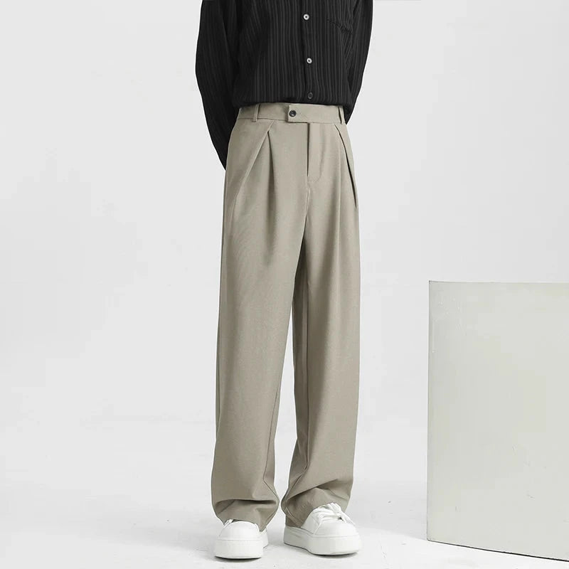 Men's Light Luxury Naples Slim-fit Suit Pants Casual Japanese Retro Premium Quality Elegant Popular Leisure Trousers 2026 Spring voguable