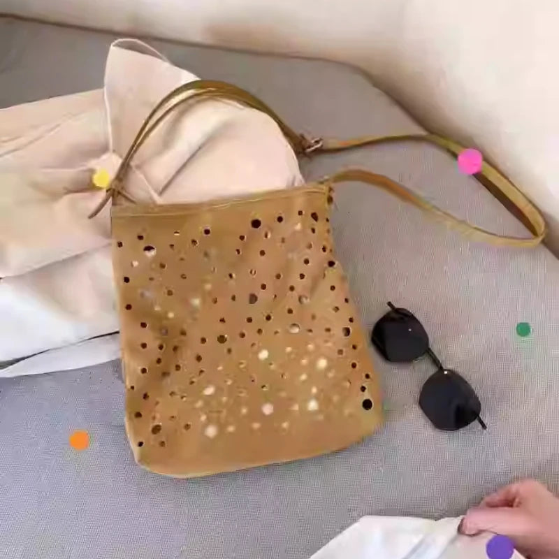 Women All Match Travel Shoulder Bags Hollow Out Casual Vintage Y2k Aesthetic Underarm Bag Streetwear Trendy Purses and Handbags voguable